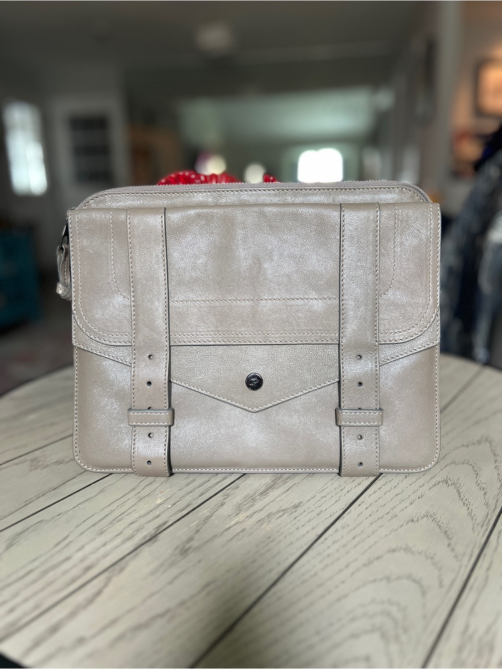 Proenza Schouler Taupe Leather Clutch